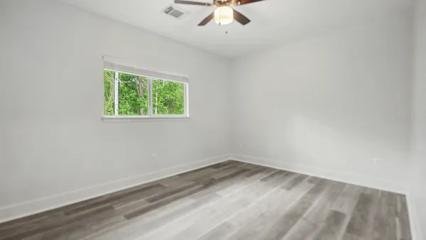 an empty room with a window