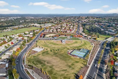 an aerial view of a city