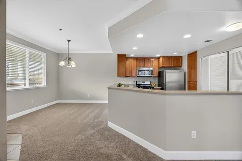 a view of kitchen and window