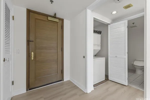 a view of a bathroom with shower