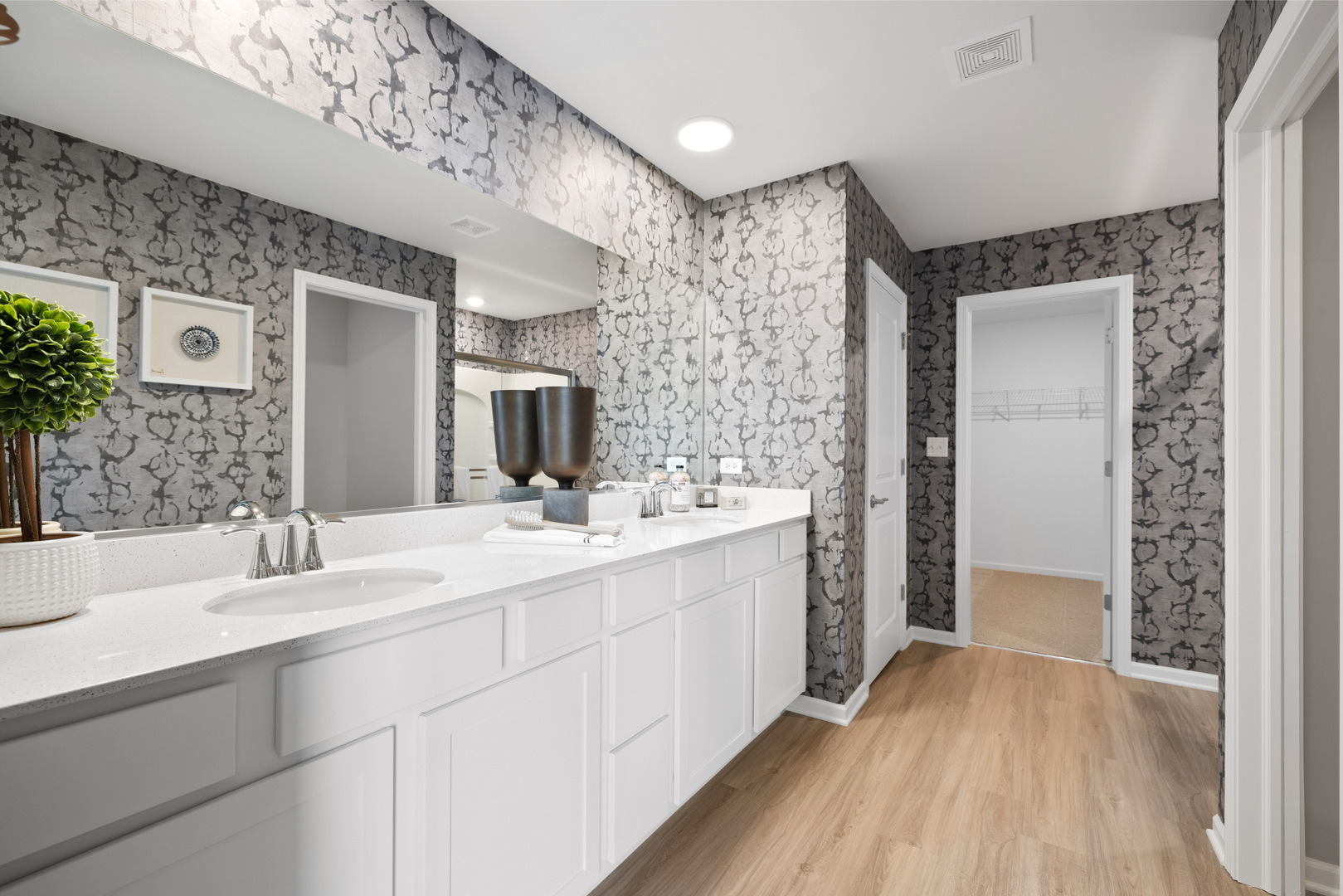 1040 Waterford Street Algonquin, IL 60102 - Photo 12 of 18 a bathroom with a double vanity sink and mirror