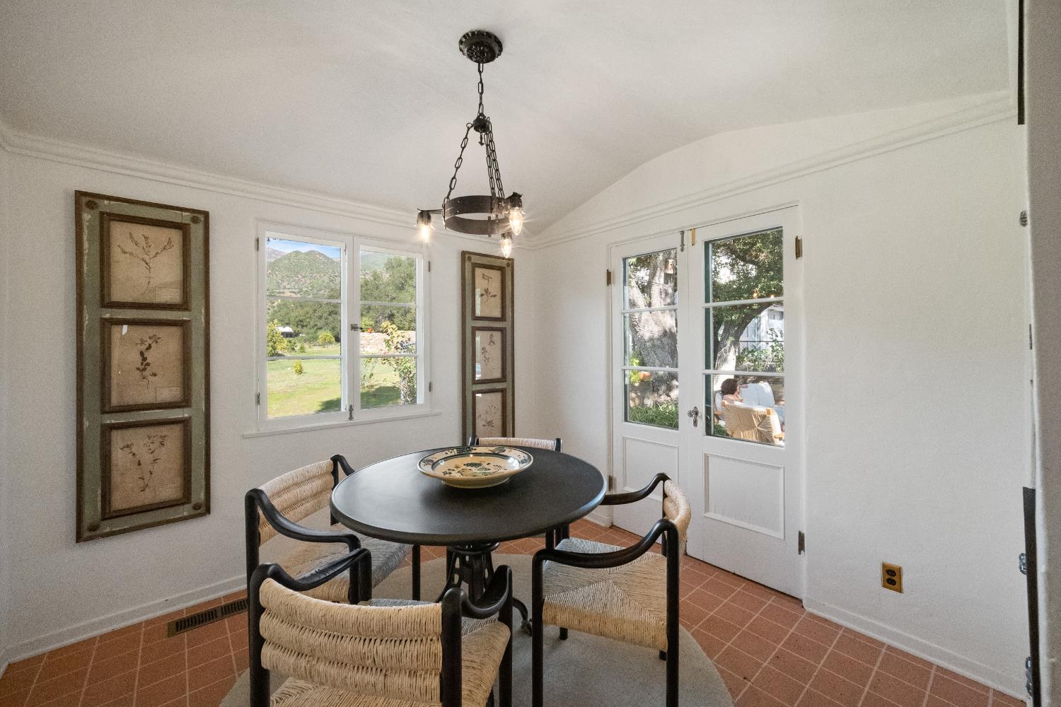 3935 Thacher Road Ojai, CA 93023 - Photo 19 of 50 a view of a dining room with furniture window and outside view