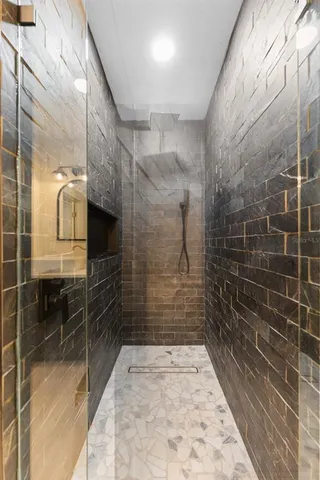 a bathroom with a shower