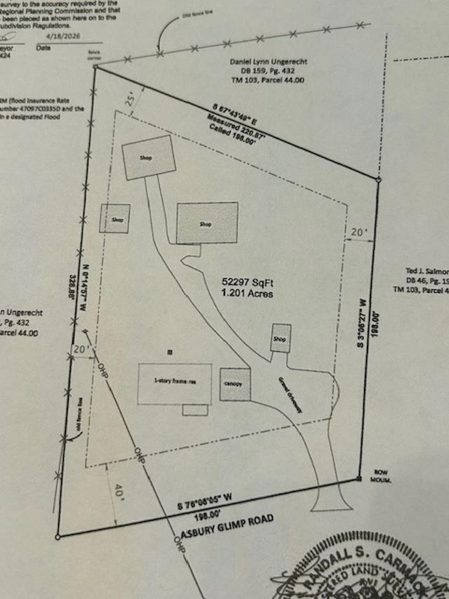 7030 Asbury Glimp Road Ripley, TN 38063 - Photo 22 of 22 Property Survey. Illustrating property boundaries, dimensions, and structural placements