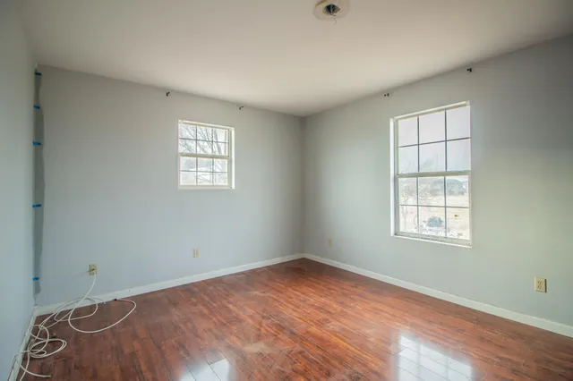 an empty room with a window