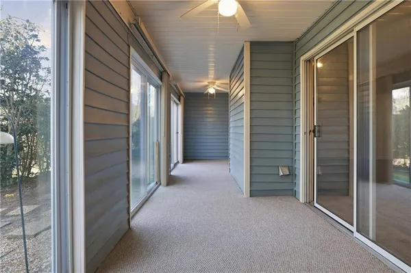 a view of a yard in front of a building