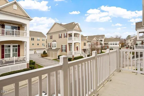 a view of a building from a balcony