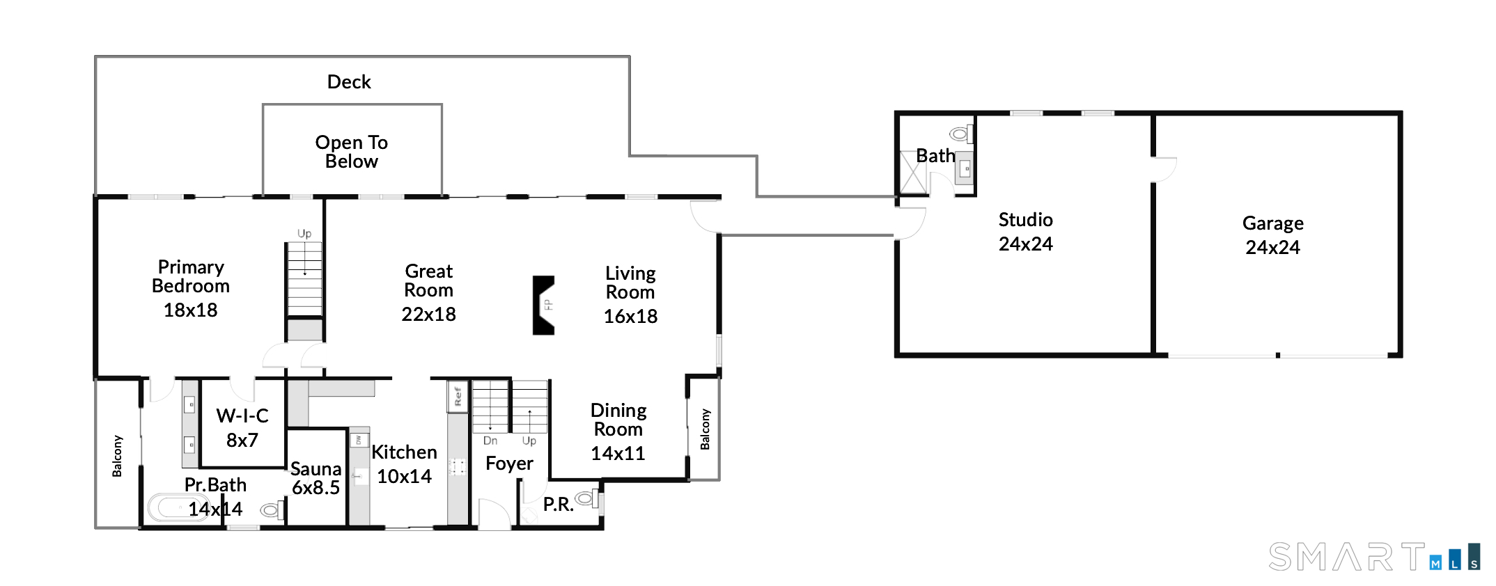 38 Old Redding Road Weston, CT 06883 - Photo 38 of 40 Main Level Floor Plan.