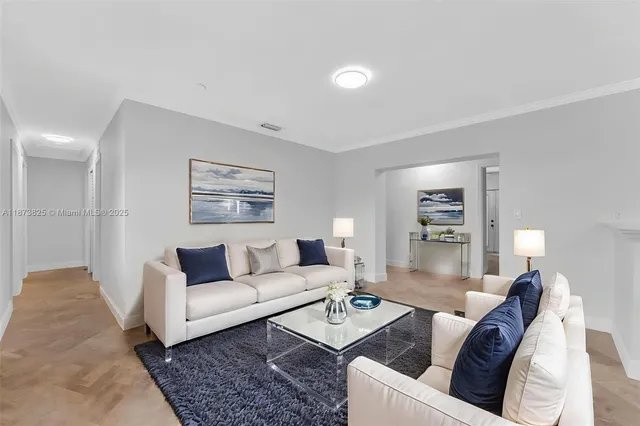 a living room with furniture and a couch