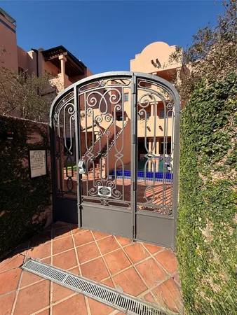 a view of a building with door