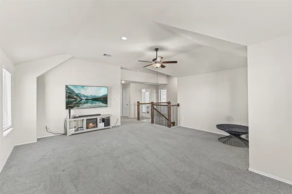 a view of a livingroom with a flat screen tv