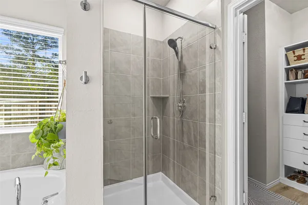 a bathroom with a shower