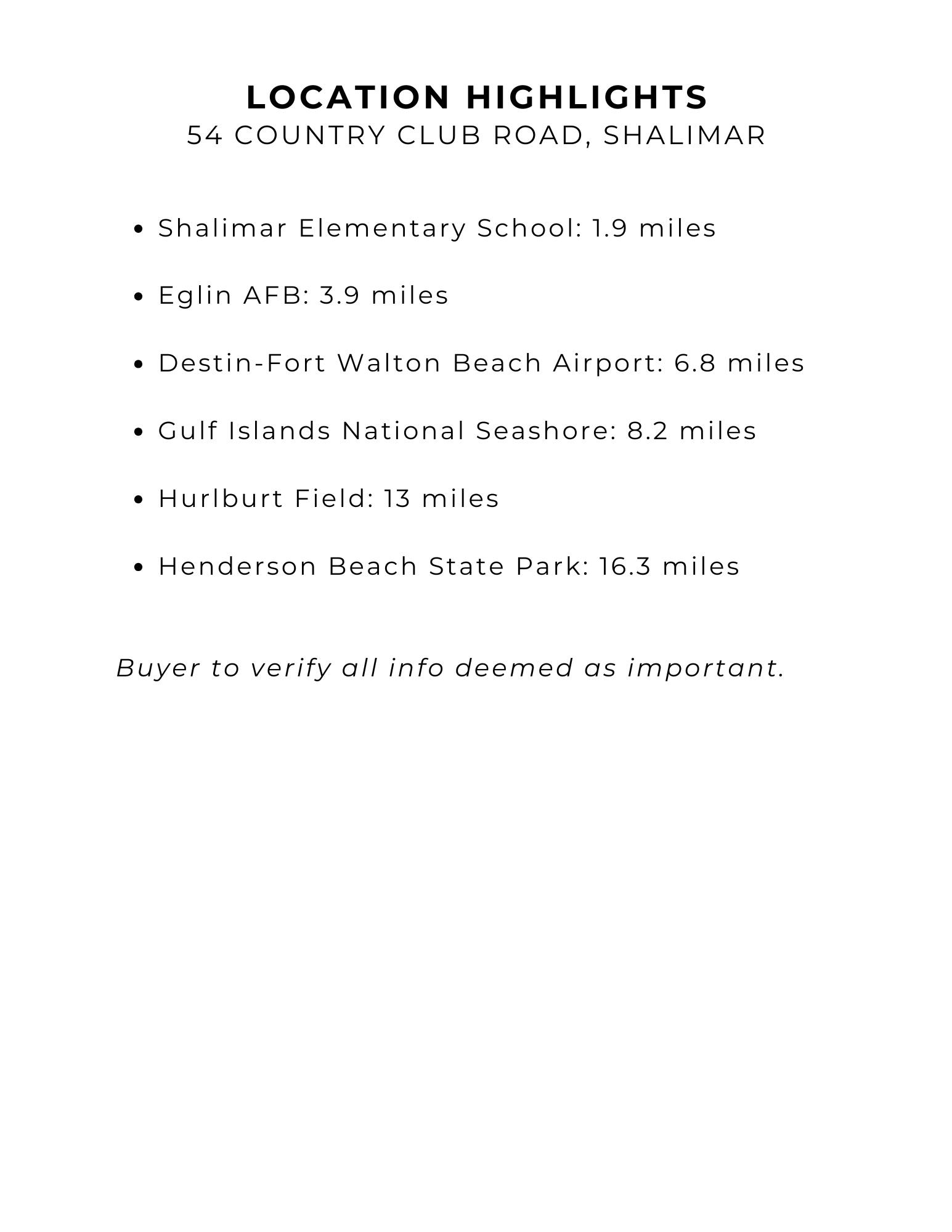 54 Country Club Road Shalimar, FL 32579 - Photo 55 of 58 Location Highlights
