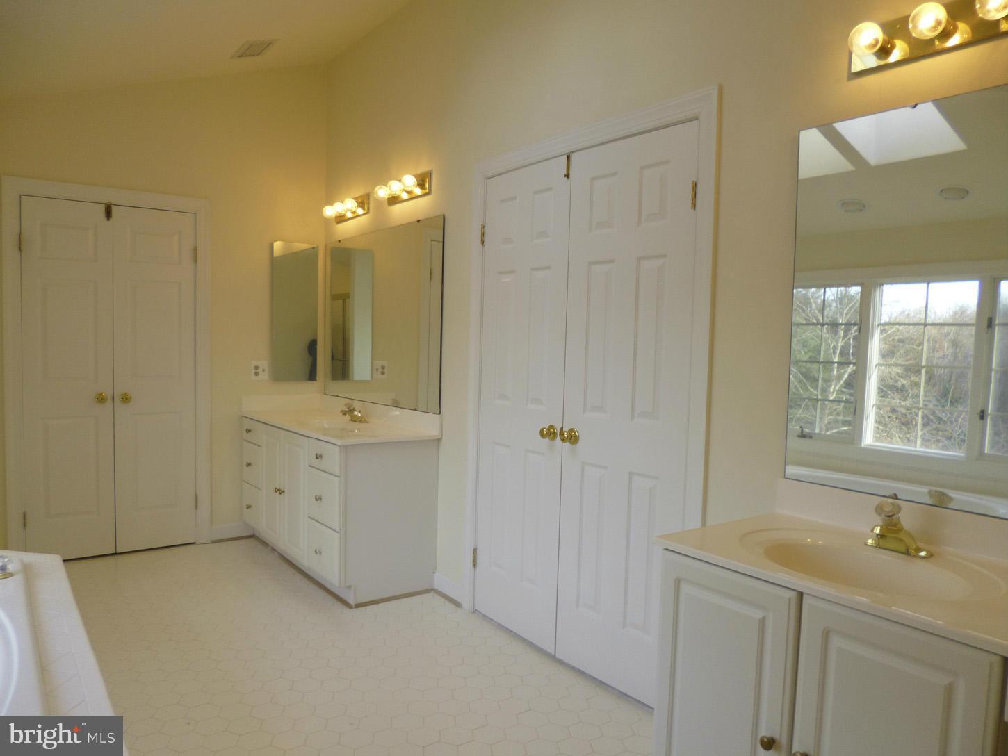 8837 Herons Flight Laurel, MD 20723 - Photo 17 of 29 a bathroom with a double vanity sink a mirror and a bathtub