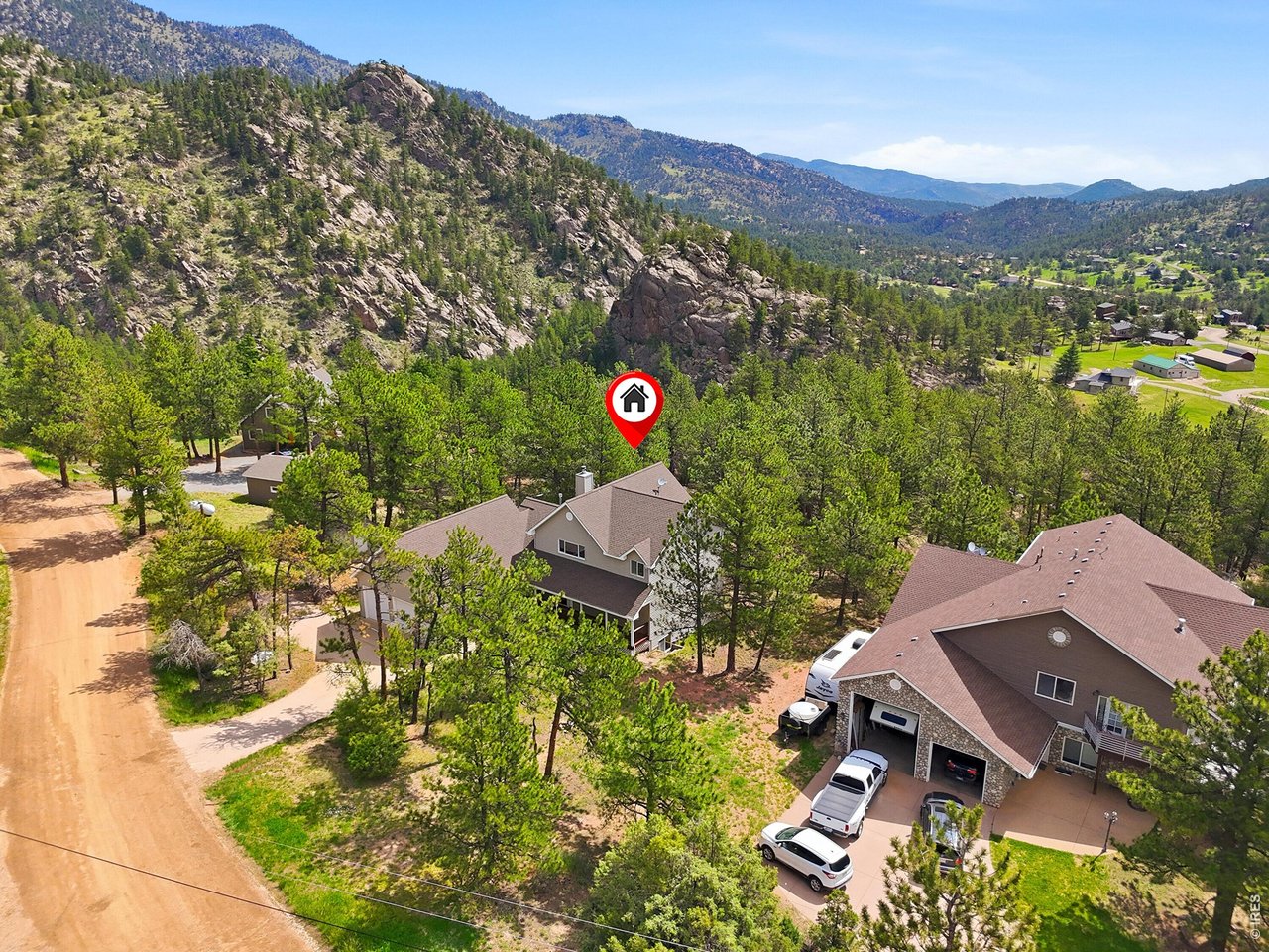 256 Choctaw Road Lyons, CO 80540 - Photo 3 of 50 an aerial view of a house with a yard