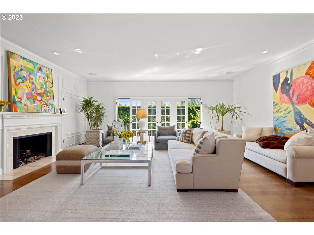 7470 Southwest Westgate Way Portland, OR 97225 - Photo 6 of 41 a living room with furniture and a fireplace