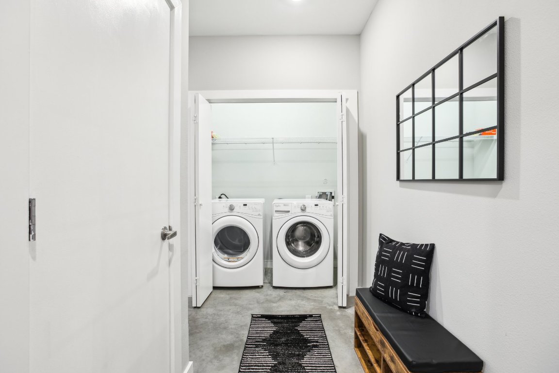 2505 Thornton Road, Unit 1107 Austin, TX 78704 - Photo 19 of 32 a utility room with dryer and washer