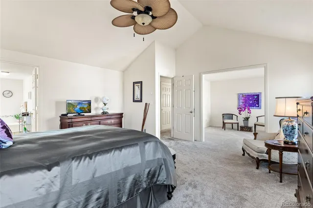 a bedroom with a bed furniture and bedroom view