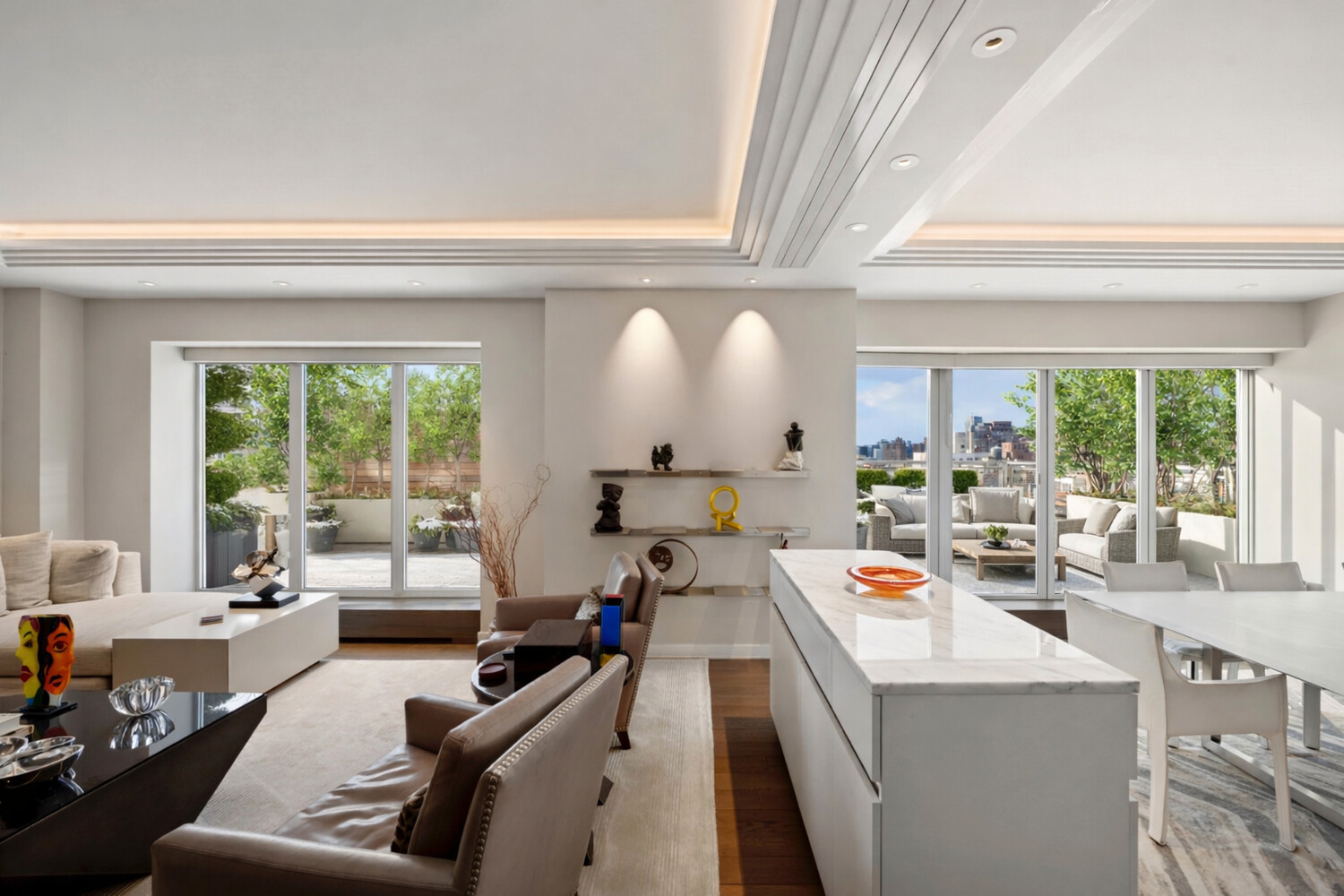 2 5th Avenue, Unit 14R Manhattan, NY 10011 - Photo 1 of 21 a living room with furniture and a large window