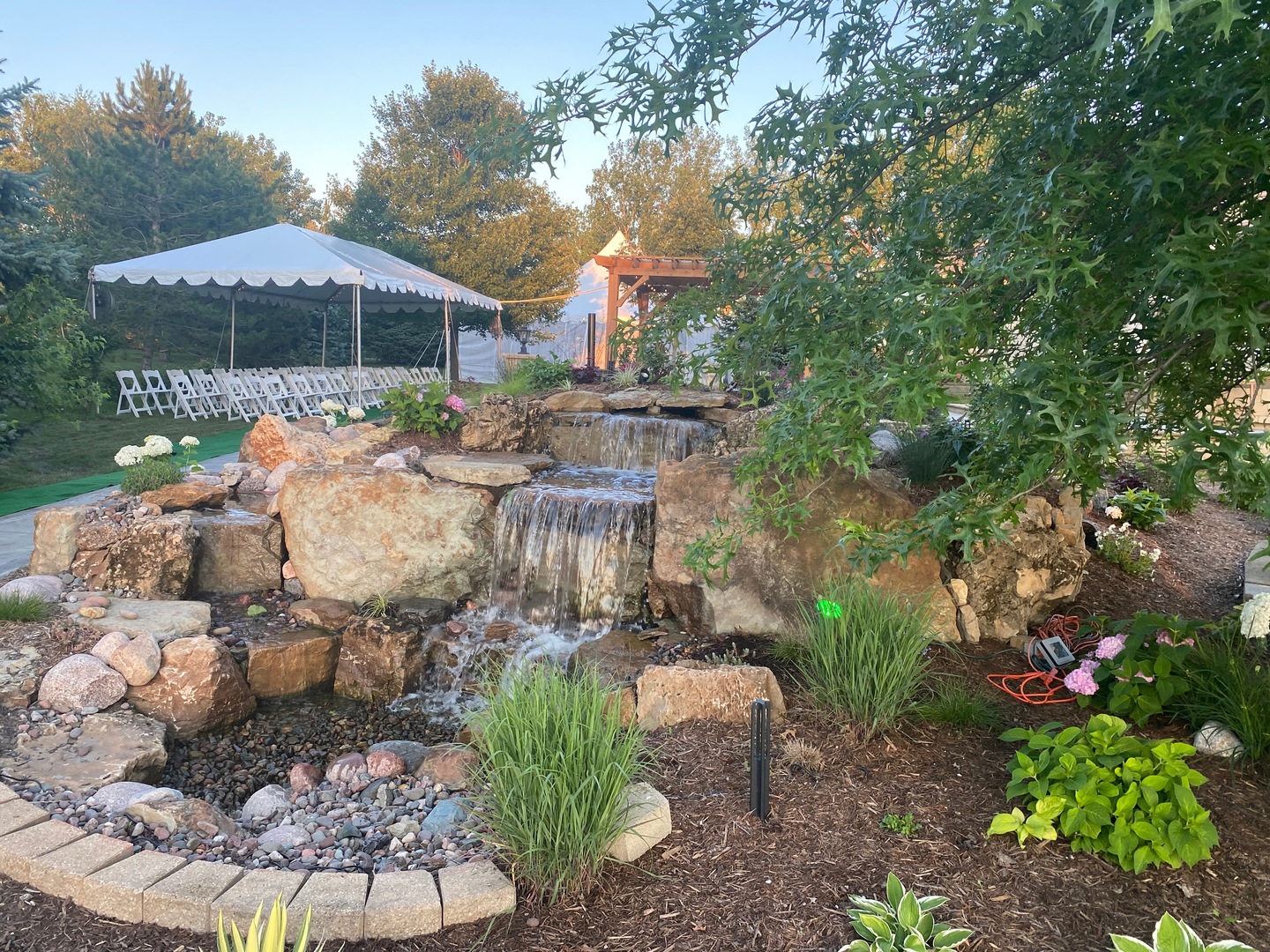 8726 East Goodfarm Road Gardner, IL 60424 - Photo 9 of 12 a view of a patio with furniture and a garden