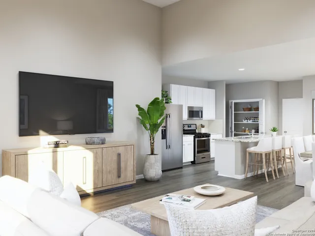 a bedroom with a bed and a lamp