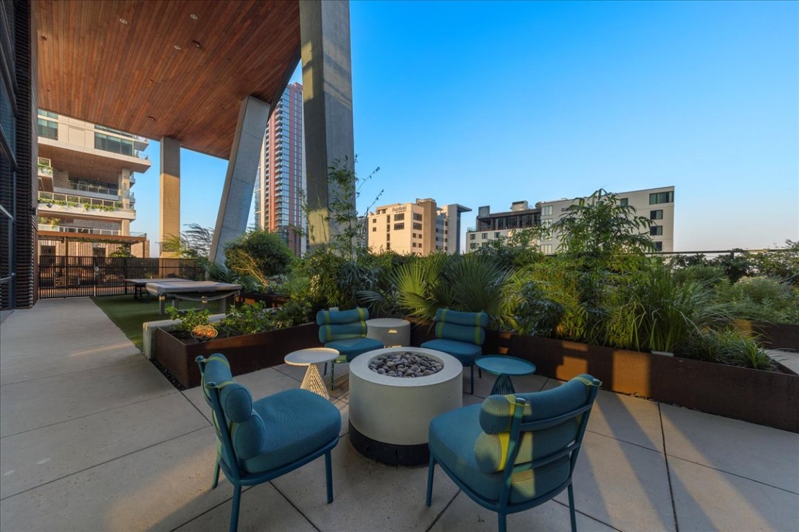 70 Rainey Street, Unit 1503 Austin, TX 78701 - Photo 20 of 30 View of patio featuring a fire pit