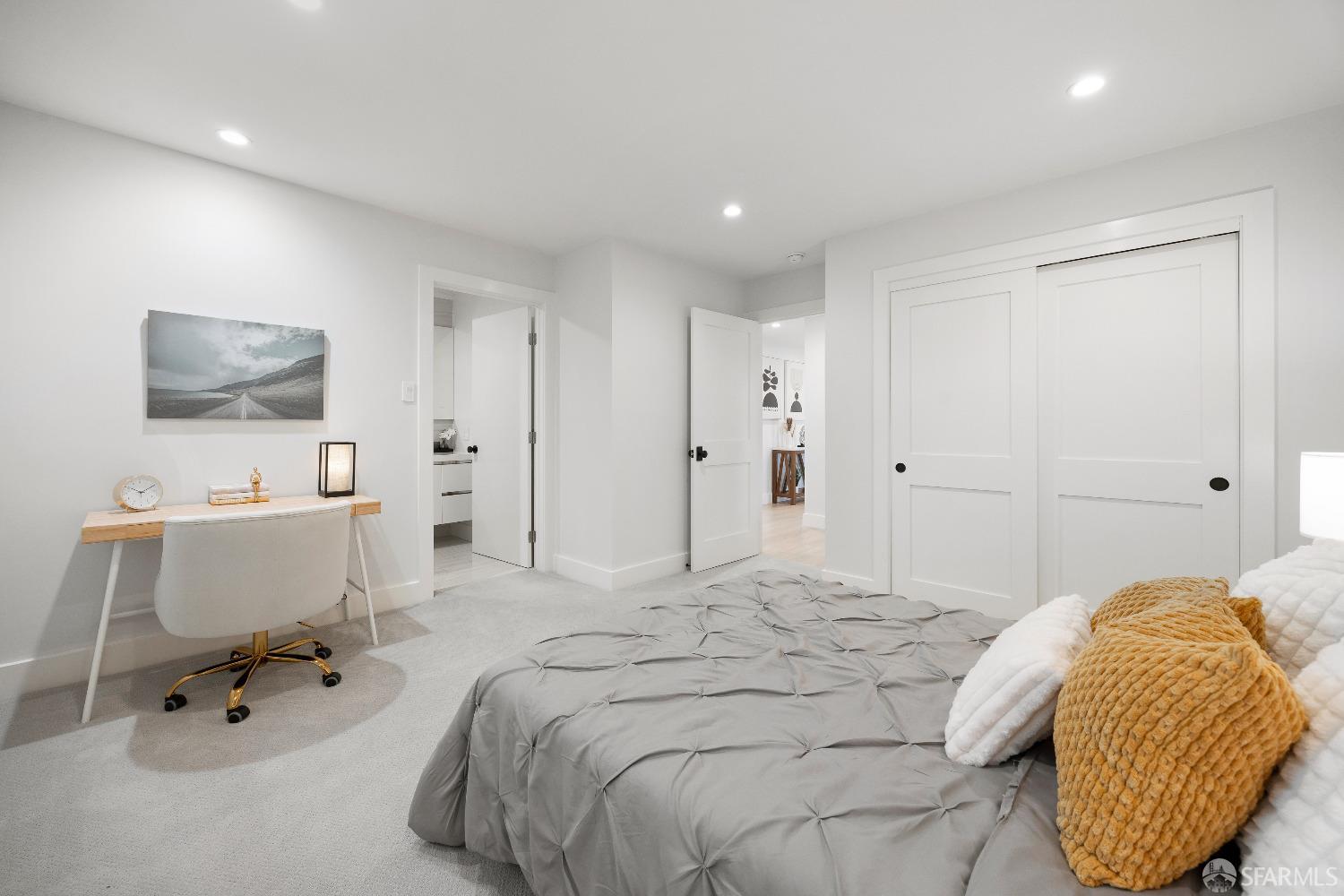 1270 Roble Road Millbrae, CA 94030 - Photo 32 of 61 a bedroom with a bed and a chair