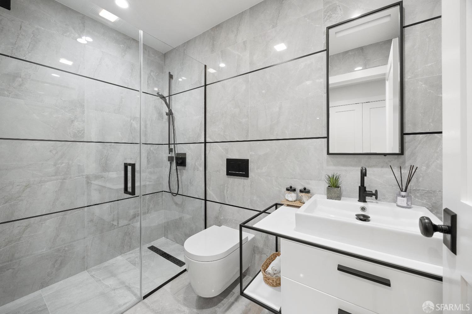 1270 Roble Road Millbrae, CA 94030 - Photo 35 of 61 a bathroom with a sink toilet and shower