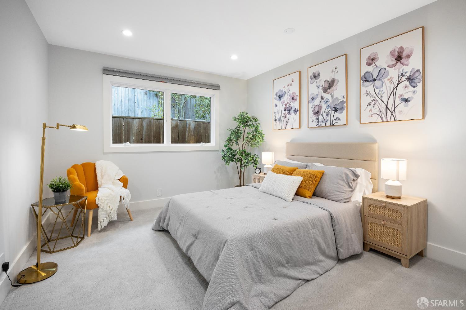 1270 Roble Road Millbrae, CA 94030 - Photo 36 of 61 a bedroom with a bed and glass windows