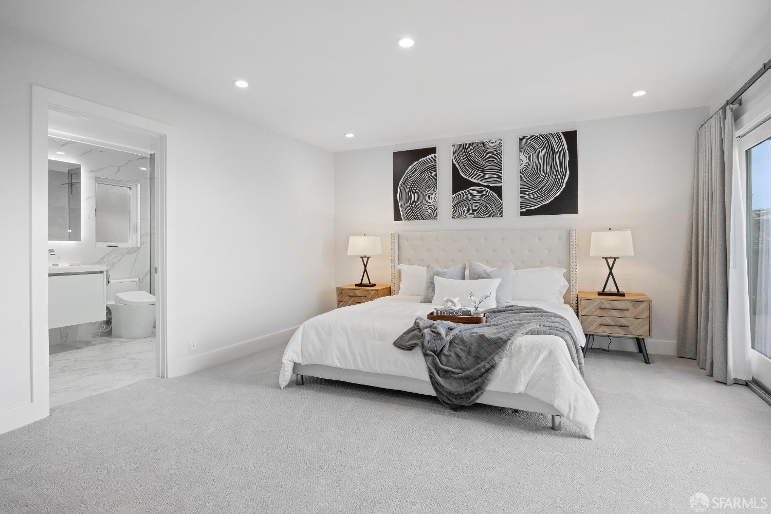 1270 Roble Road Millbrae, CA 94030 - Photo 41 of 61 a bedroom with bed and a large mirror