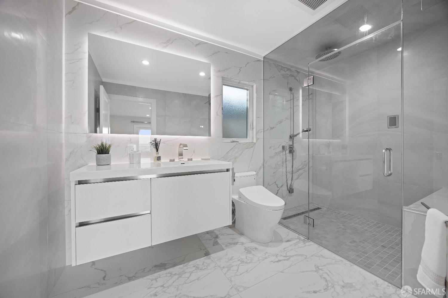 1270 Roble Road Millbrae, CA 94030 - Photo 45 of 61 a bathroom with a sink toilet and shower