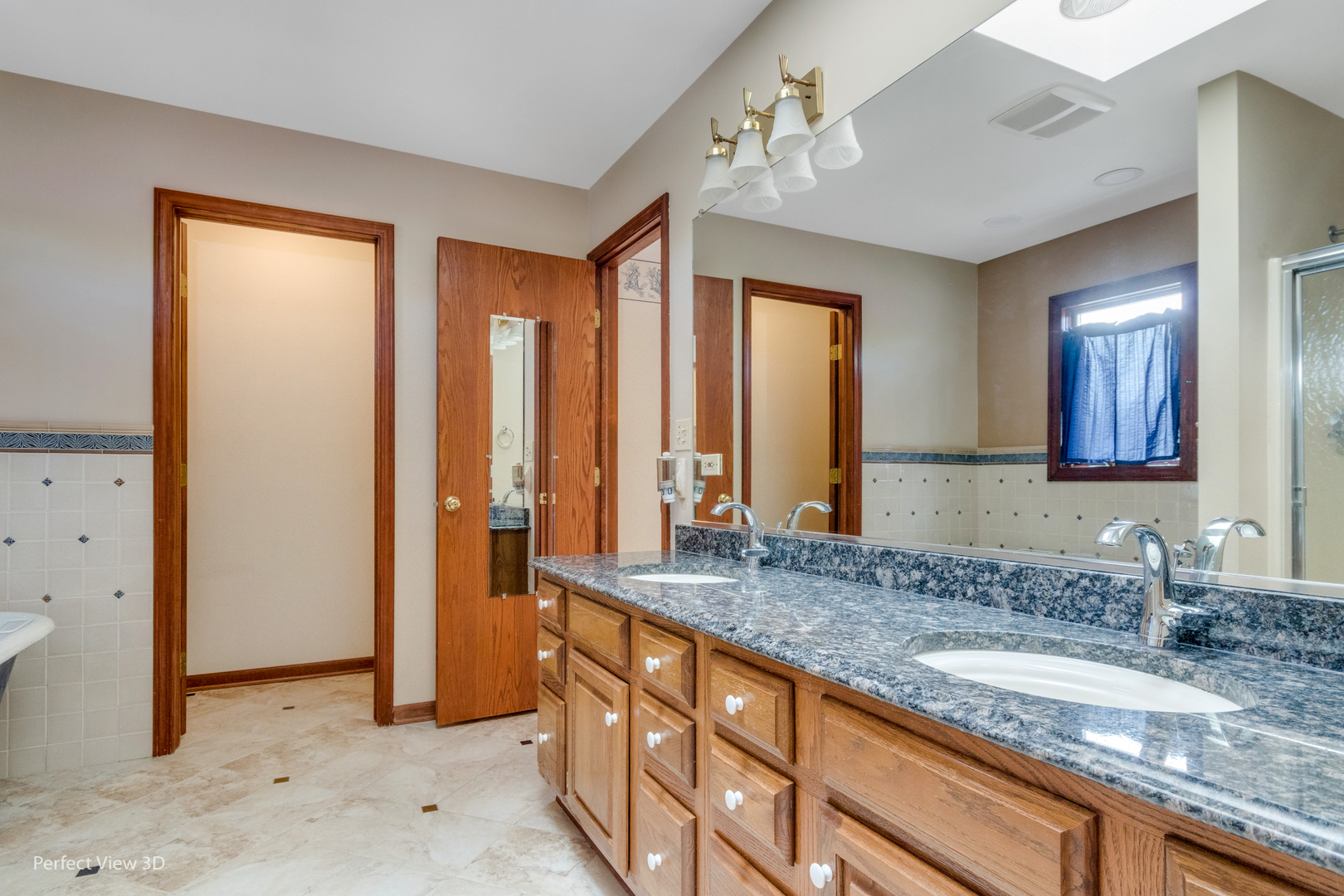 1 Genesee Court Bolingbrook, IL 60440 - Photo 20 of 29 a bathroom with a granite countertop sink and a mirror