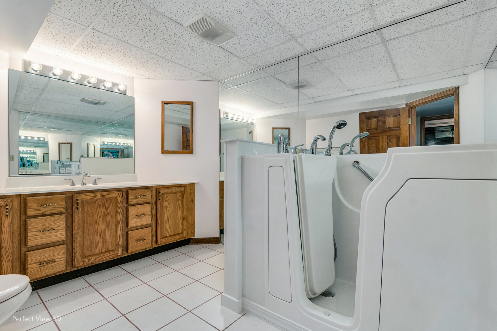 1 Genesee Court Bolingbrook, IL 60440 - Photo 28 of 29 a spacious bathroom with a double vanity sink and a mirror