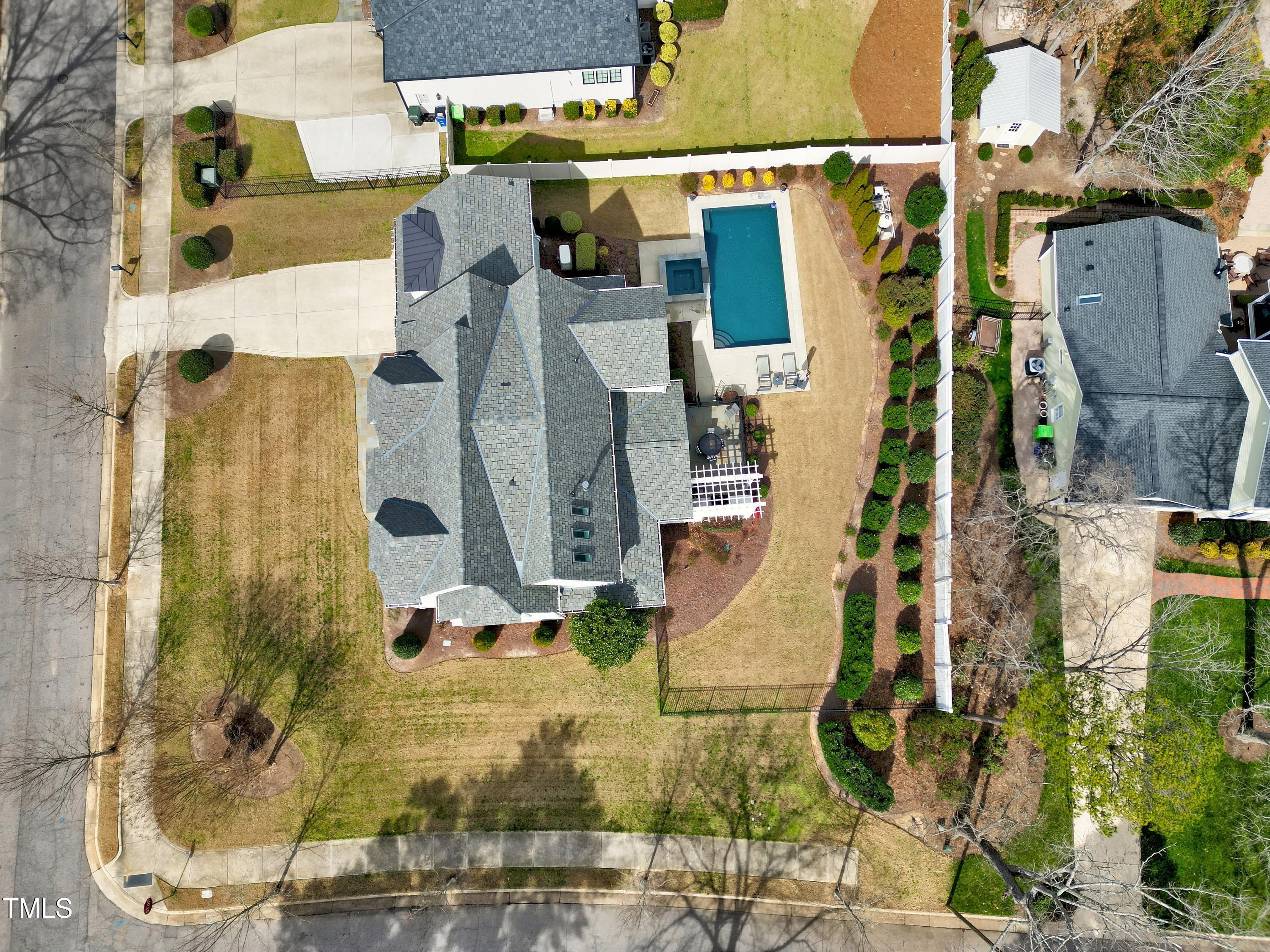6502 New Market Way Raleigh, NC 27615 - Photo 51 of 54 an aerial view of residential houses with outdoor space