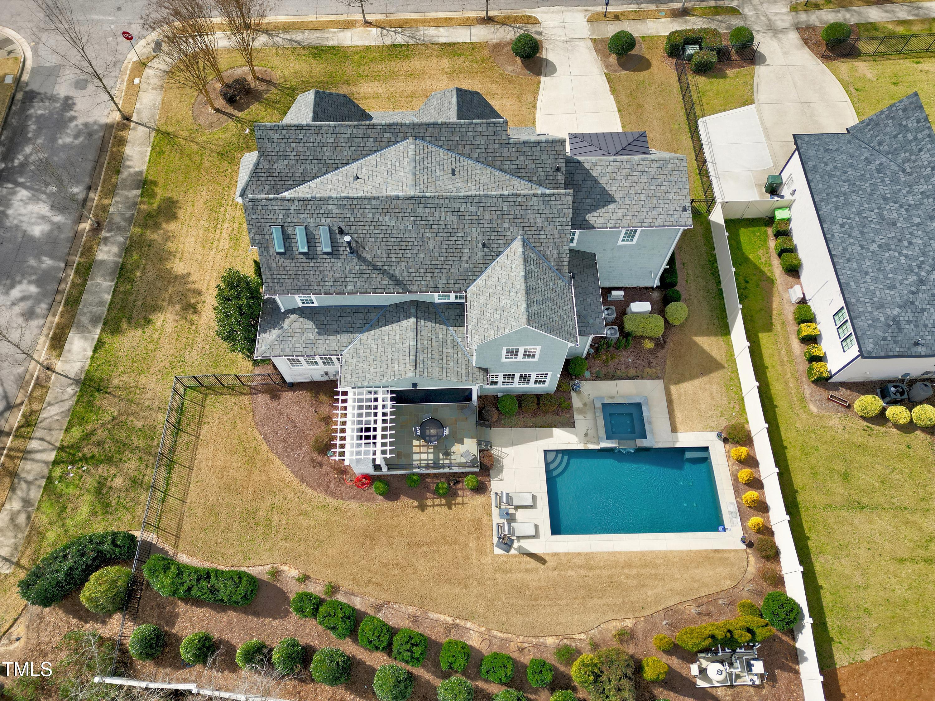 6502 New Market Way Raleigh, NC 27615 - Photo 52 of 54 an aerial view of residential houses with outdoor space