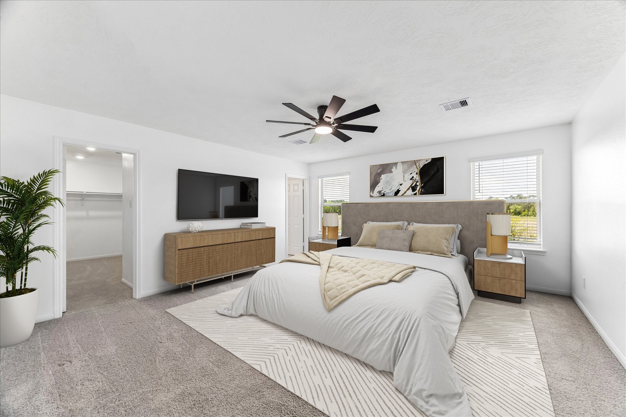 2531 Eden Rdg Way Willis, TX 77378 - Photo 21 of 26 Super spacious primary bedroom with adjoining primary suite. This one has been virtually stage to indicate size.