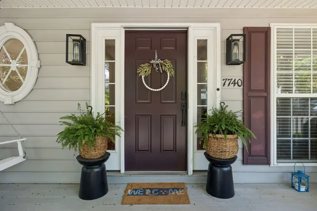 a front view of a house with entryway