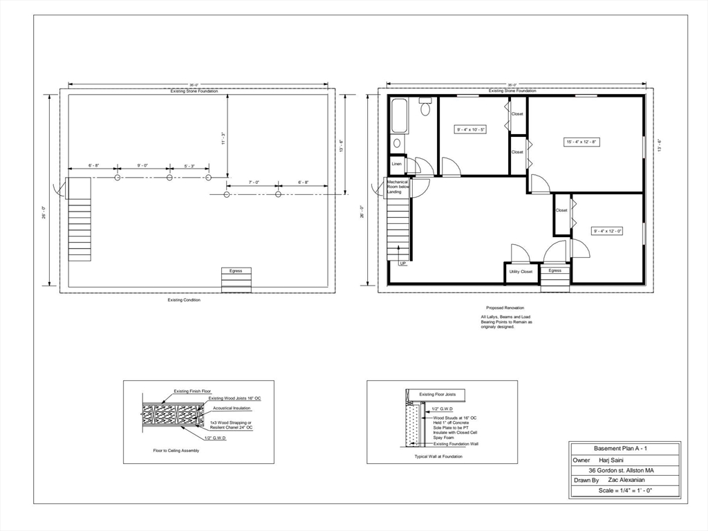 36 Gordon Street Boston, MA 02134 - Photo 14 of 14 a picture of a floor plan