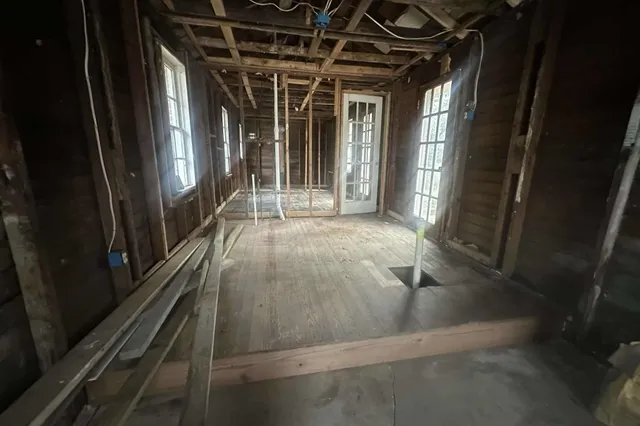 a close view of water heater room