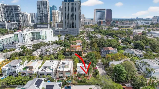 an aerial view of multiple house