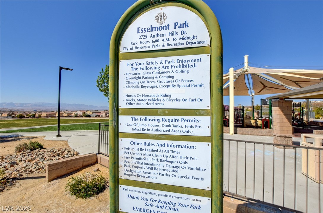 2793 Rosenhearty Drive Henderson, NV 89044 - Photo 82 of 85 This outdoor recreation area features a community playground with shade structures and well-maintained grounds.
