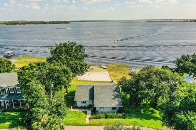 a view of a house with a lake view