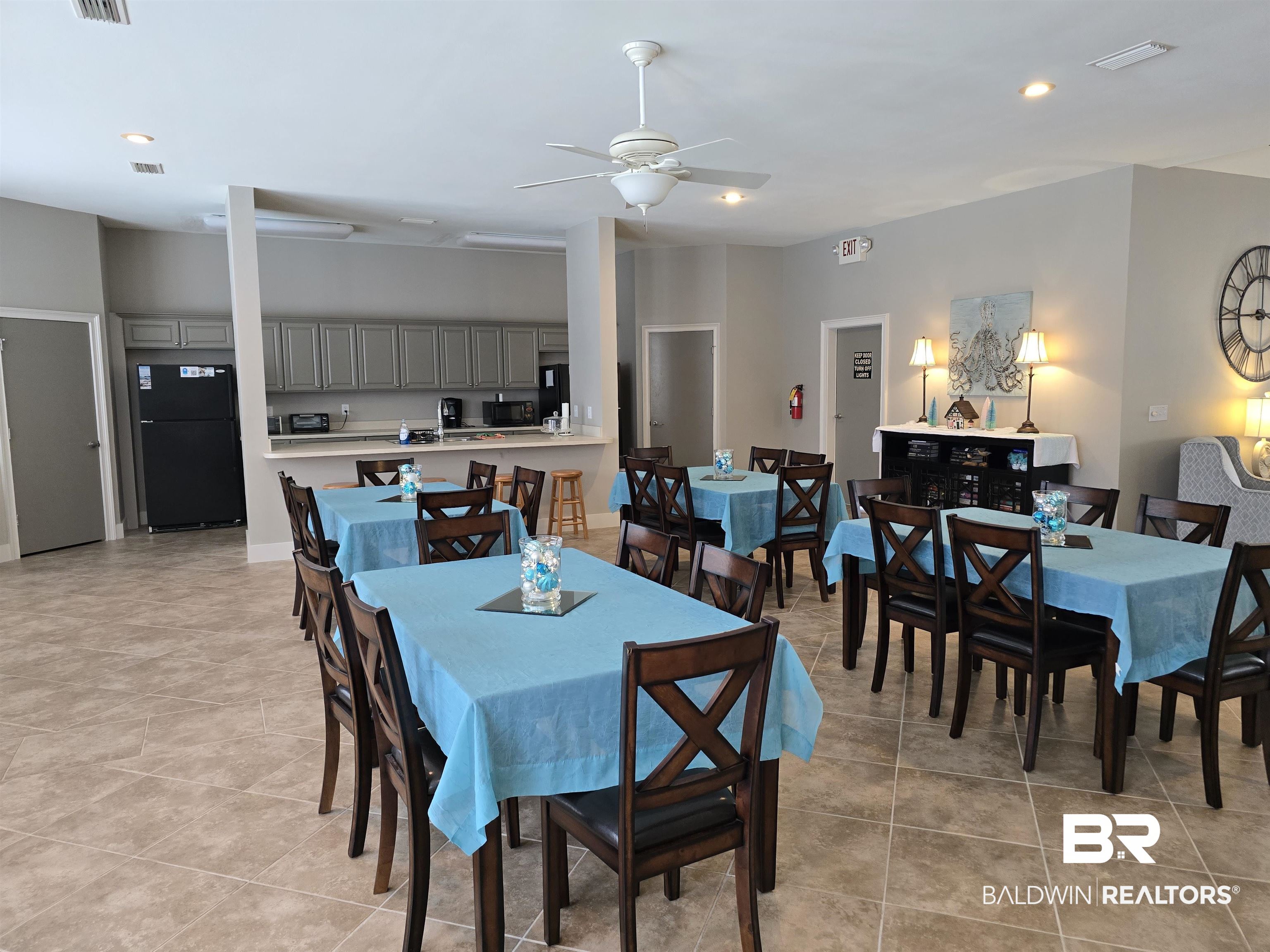 4650 Griffith Marina Road, Unit 5A Orange Beach, AL 36561 - Photo 7 of 13 Dining space with recessed lighting, a ceiling fan, and light tile patterned floors
