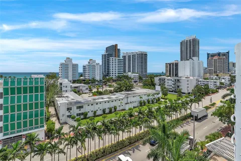 a view of a city with tall buildings