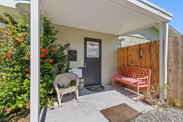 a house view with a garden space