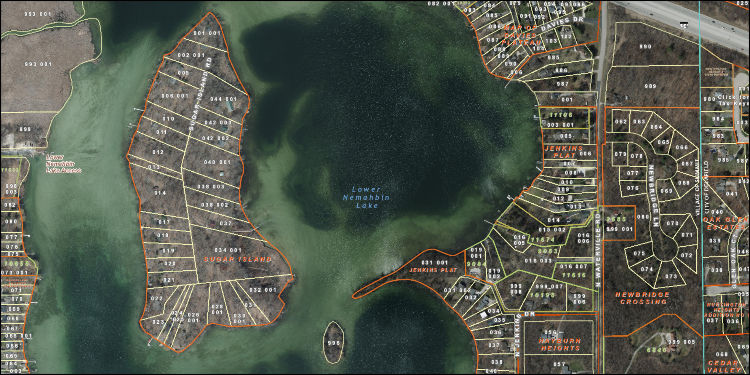 Sugar Island Aerial Map