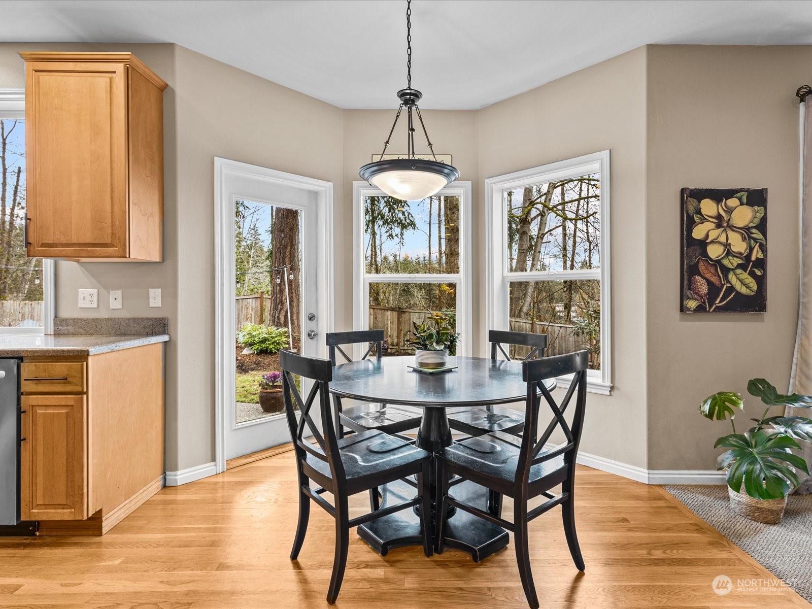 9506 Northeast 191st Street Bothell, WA 98011 - Photo 19 of 40 a dining room with furniture window wooden floor