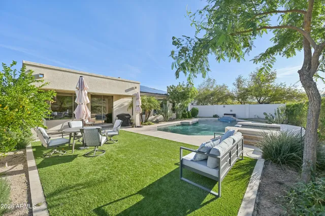 a living room with furniture