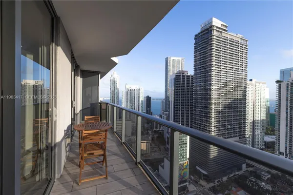 a view of balcony with city view