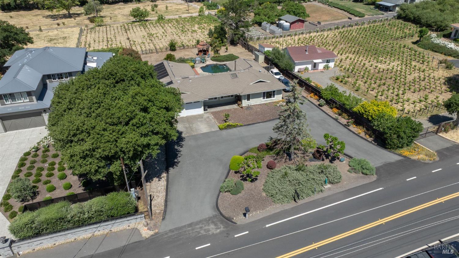 1550 Yountville Cross Road Napa, CA 94558 - Photo 6 of 45 an aerial view of a house